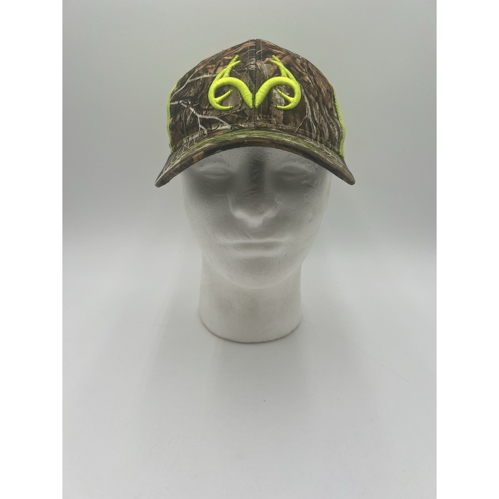 Realtree Camo Neon Yellow Mesh Snapback Hat Outdoor Cap One Size OSFM